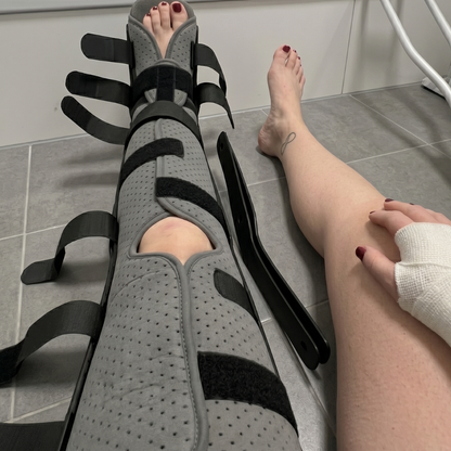 The LLC Brace, Full Leg Immobilizer for Cast Fetish