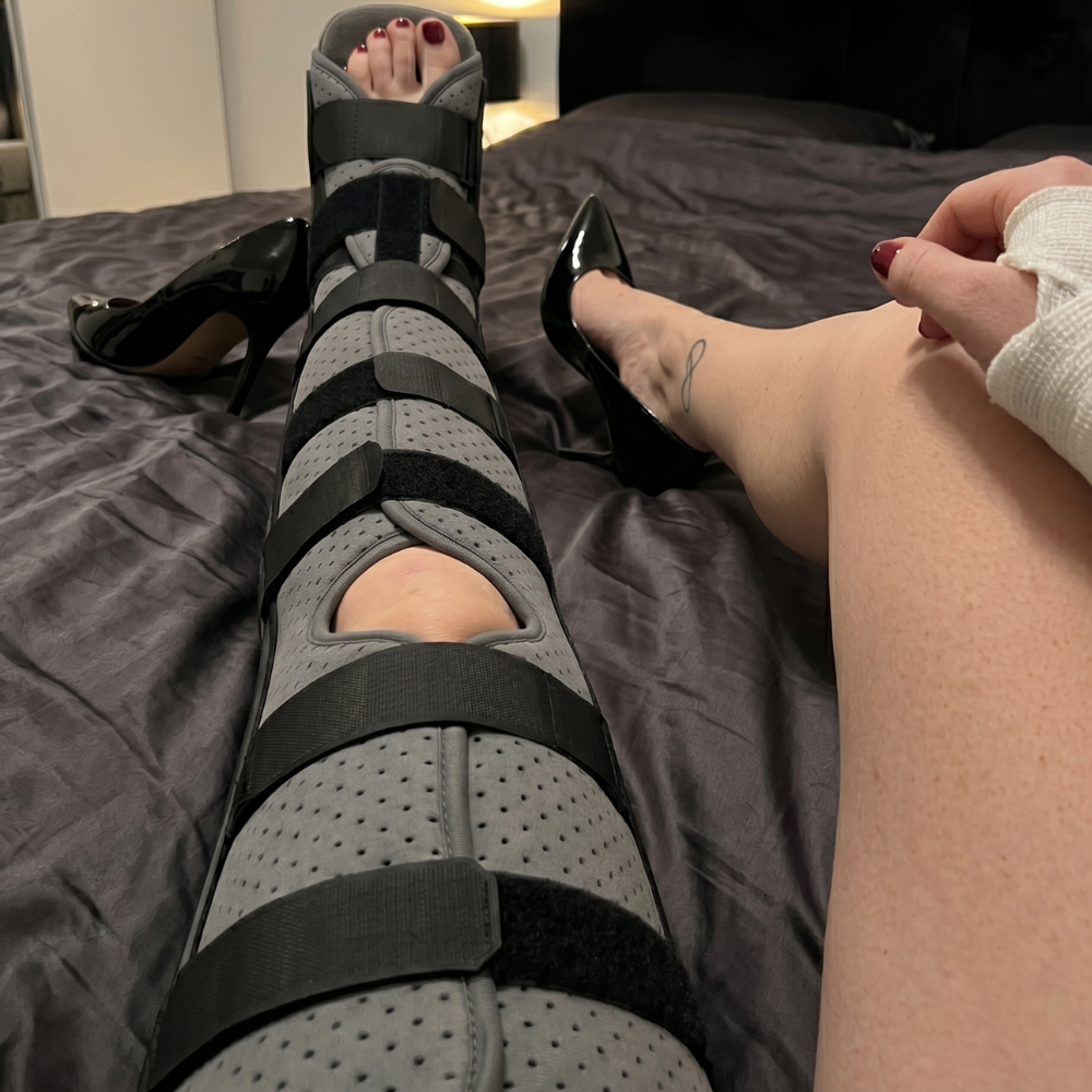 The LLC Brace, Full Leg Immobilizer for Cast Fetish