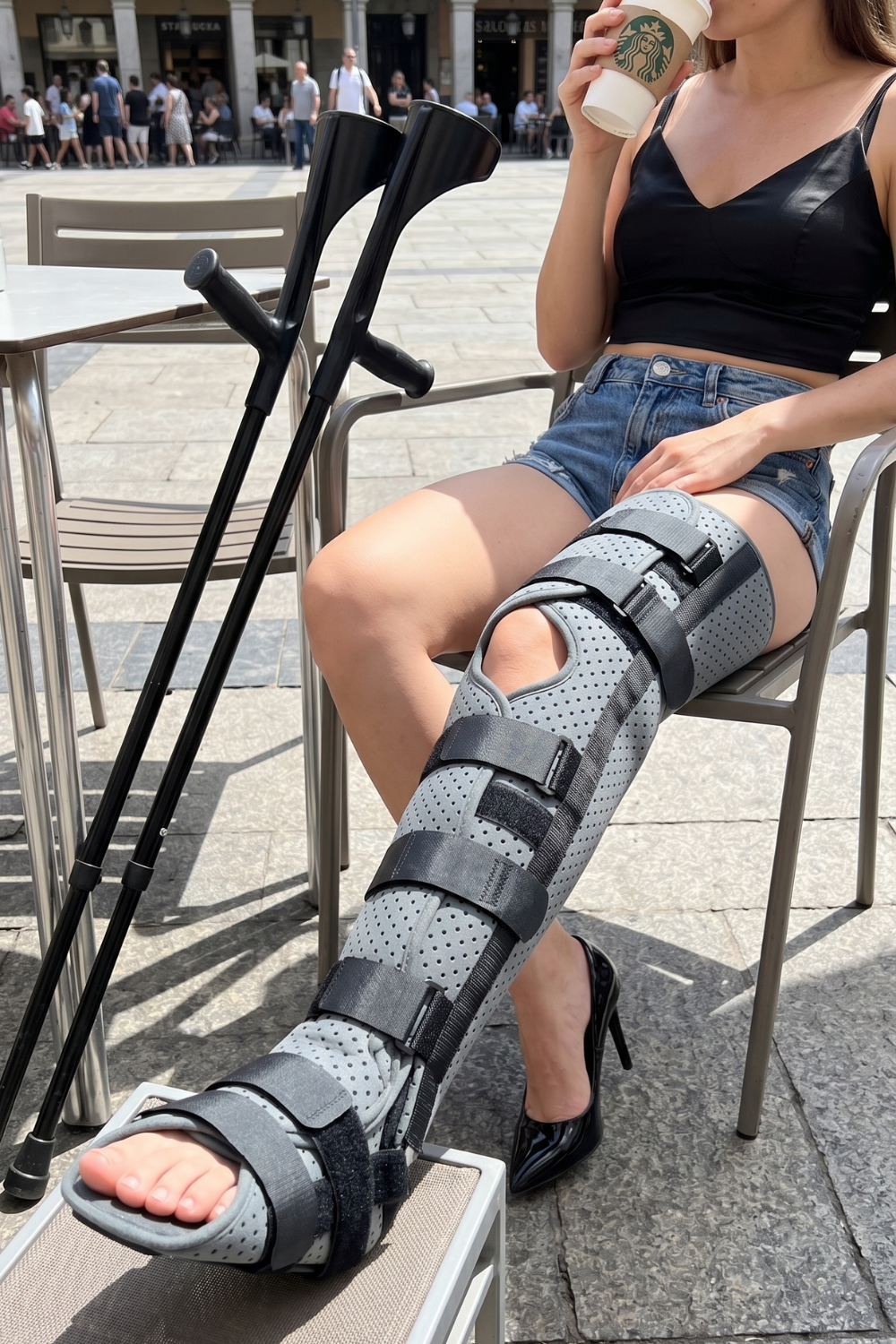 The LLC Brace, Full Leg Immobilizer for Cast Fetish