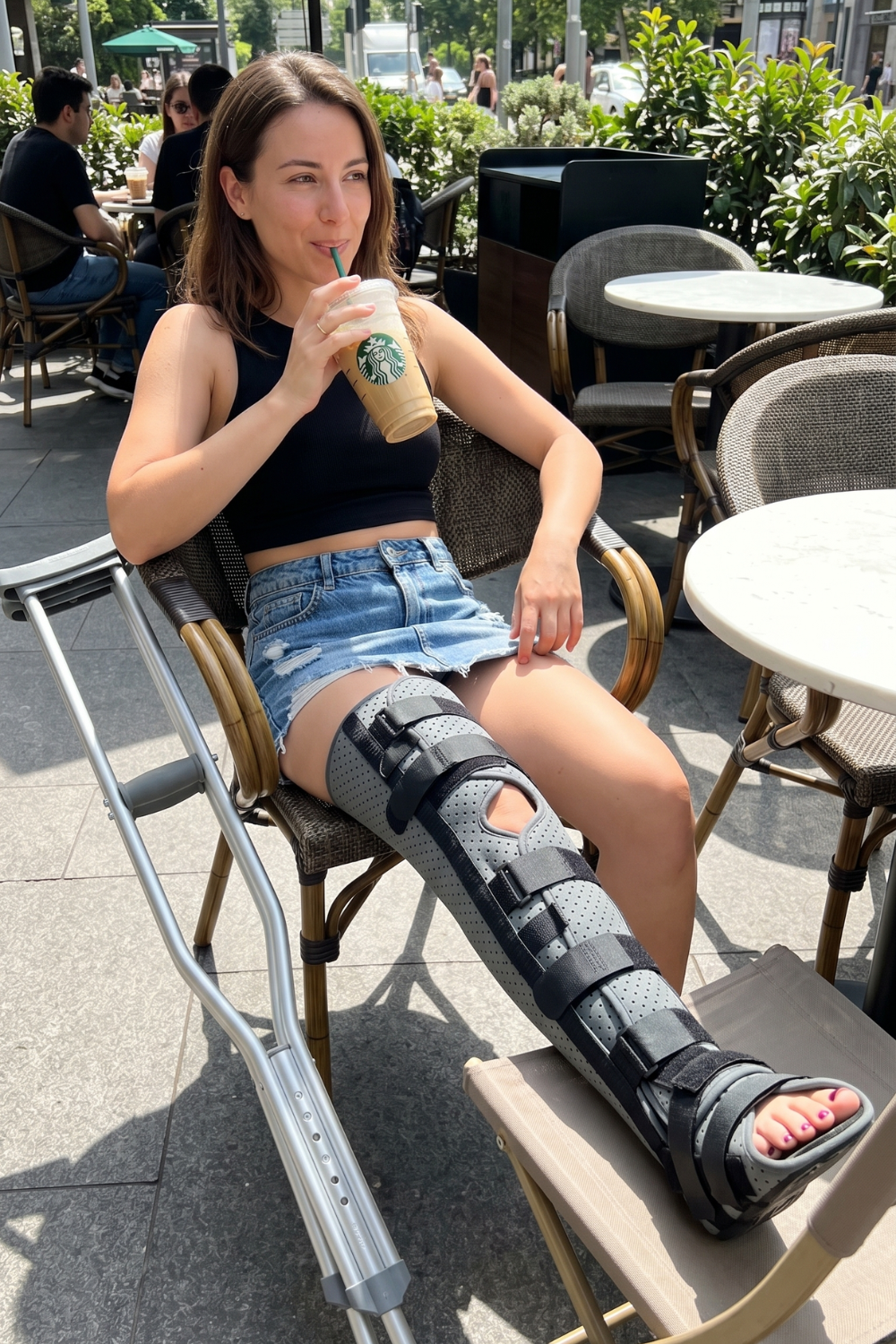 The LLC Brace, Full Leg Immobilizer for Cast Fetish