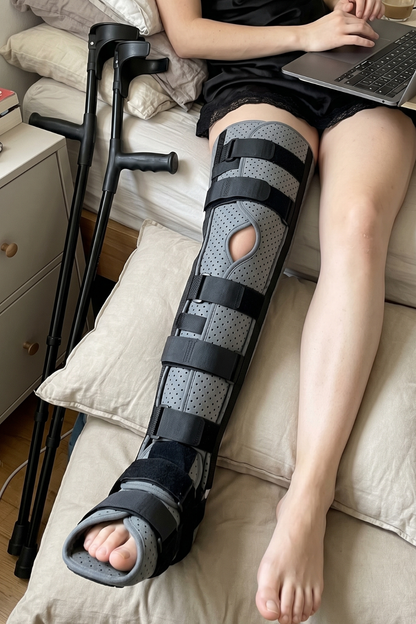 The LLC Brace, Full Leg Immobilizer for Cast Fetish