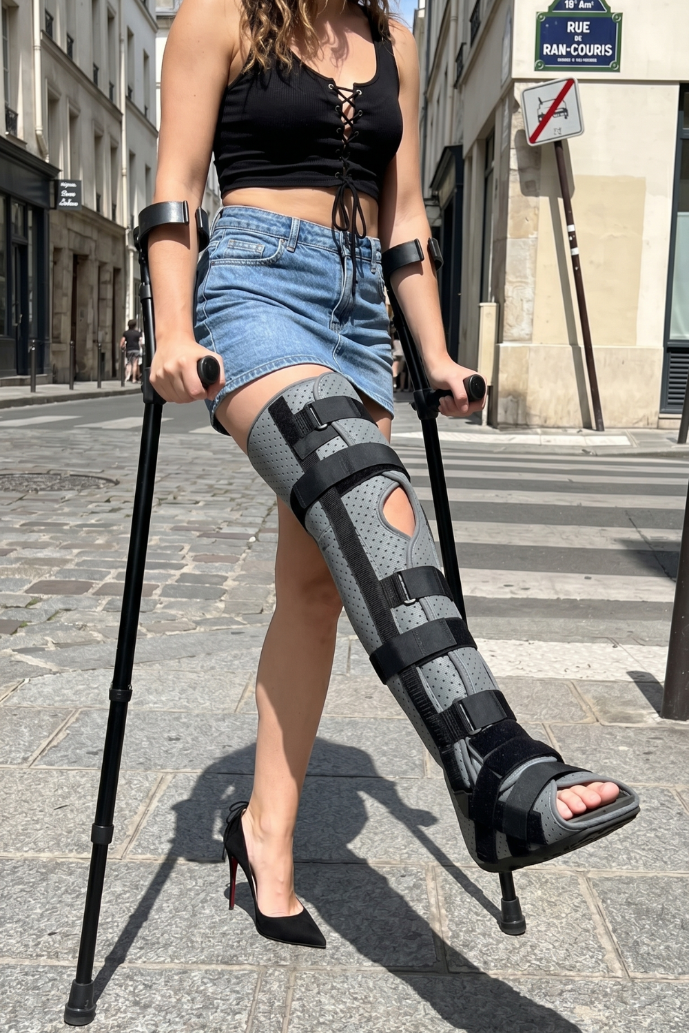 The LLC Brace, Full Leg Immobilizer for Cast Fetish