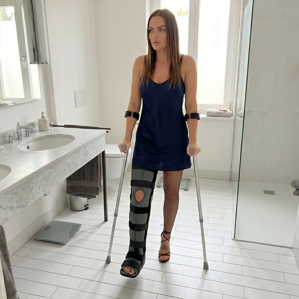 The LLC Brace, Full Leg Immobilizer for Cast Fetish