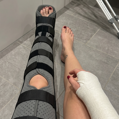 The LLC Brace, Full Leg Immobilizer for Cast Fetish